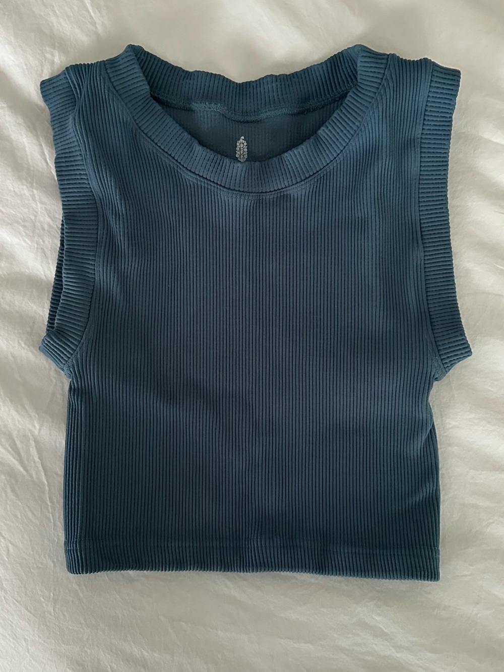 Free People Ribbed Crop Tank - Teal